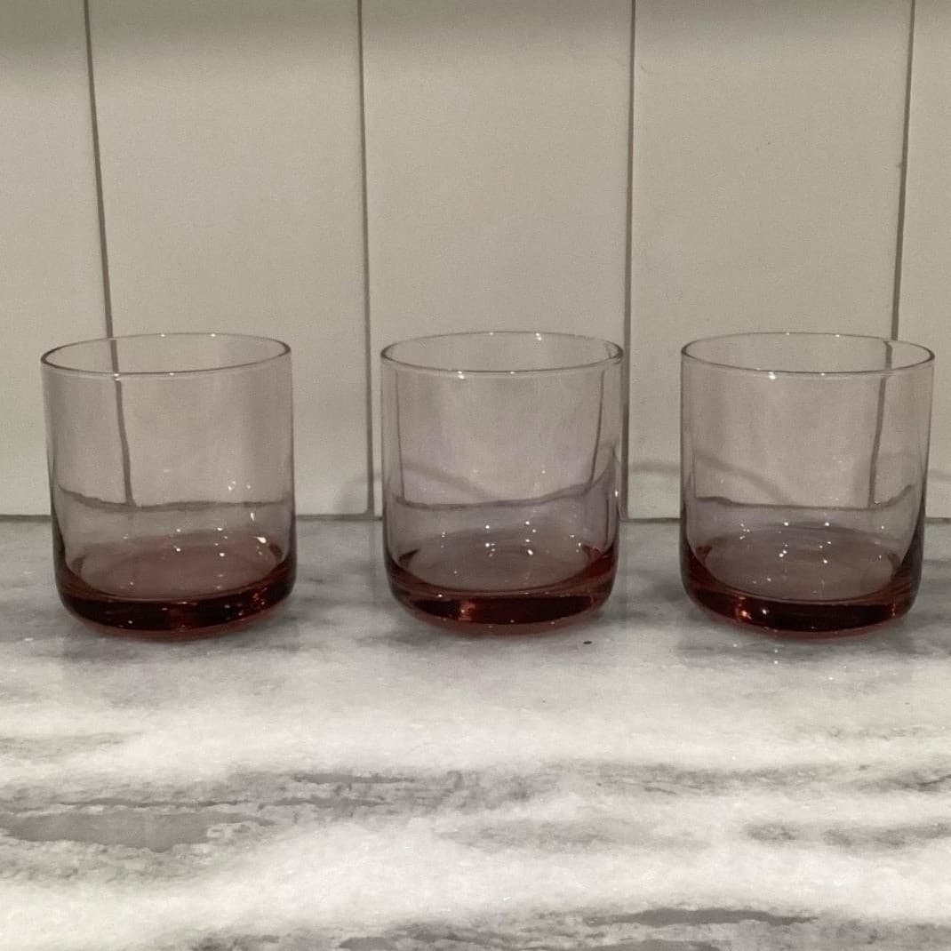 Libbey Pink Plum Lowball Tumblers, Set Of 3, Vintage Inspired Glasses, Drinkware - Thumbnail 6