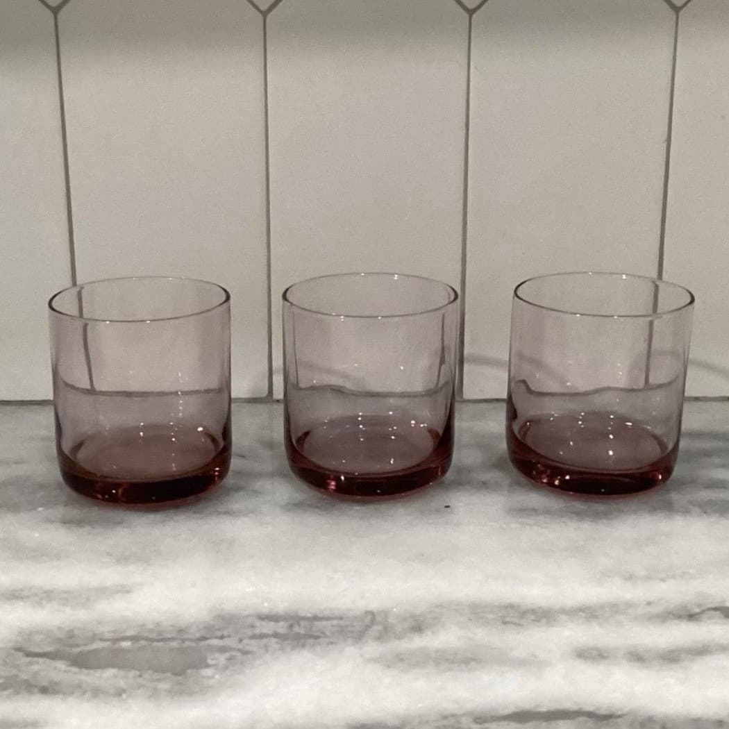 Libbey Pink Plum Lowball Tumblers, Set Of 3, Vintage Inspired Glasses, Drinkware - Thumbnail 7