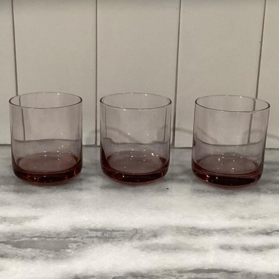 Libbey Pink Plum Lowball Tumblers, Set Of 3, Vintage Inspired Glasses, Drinkware - Thumbnail 8