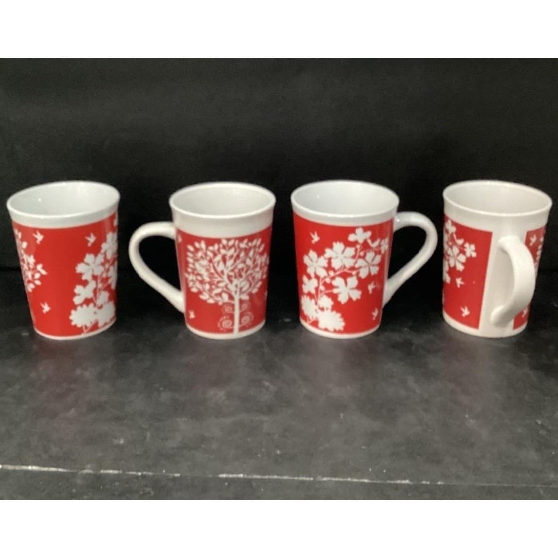 Royal Norfolk Tree Of Life Coffee Cups, Set of 4, Vintage Inspired Drinkware - Thumbnail 2