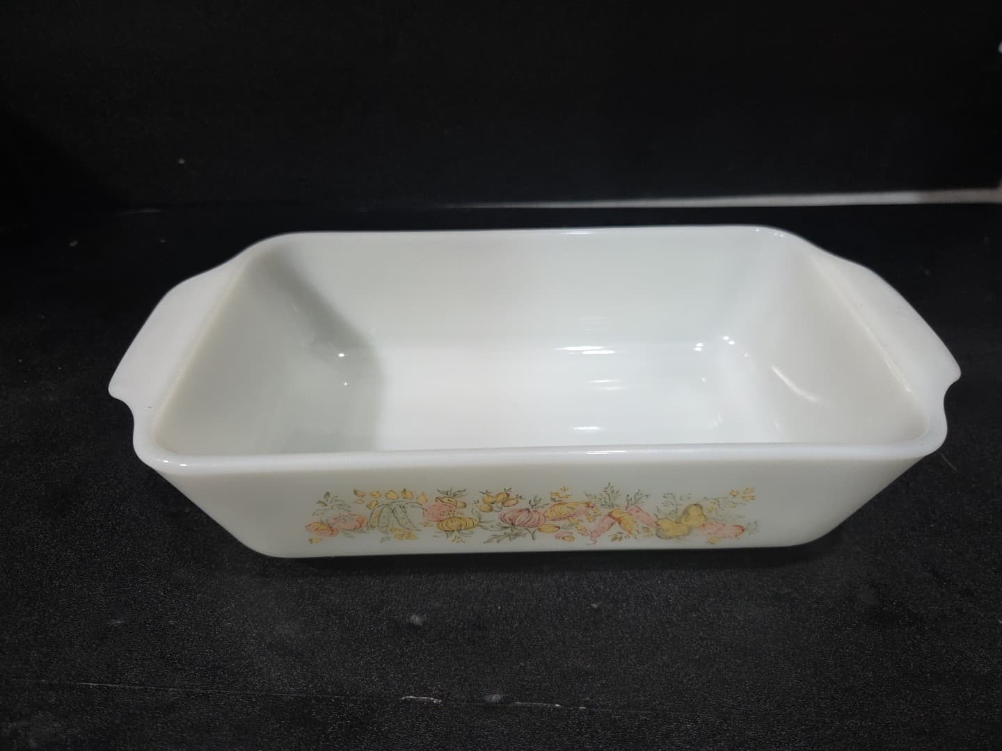 Anchor Hocking Harvest Vegetable 5x9 Loaf Pan, Vintage Baking Dish, Serving Pan - Thumbnail 5