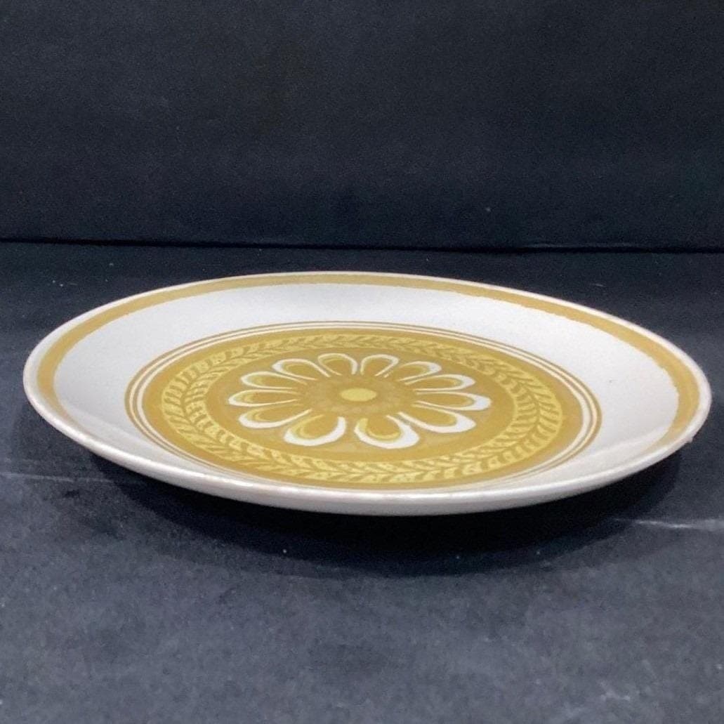 Royal China Cavalier Ironstone Casablanca Dinner Plate, Yellow Floral Medallion - Thumbnail 7