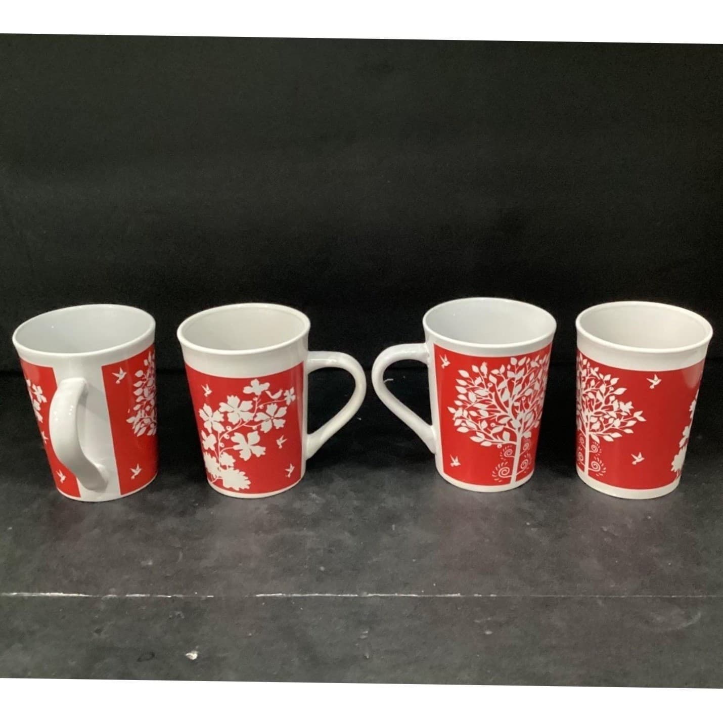 Royal Norfolk Tree Of Life Coffee Cups, Set of 4, Vintage Inspired Drinkware - Thumbnail 6