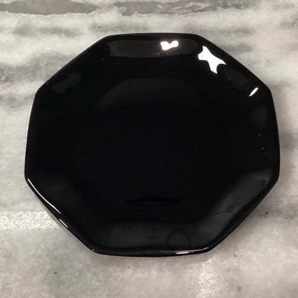 Arcopal Novoctime Black Salad Plates, Set of 4, Vintage Dinnerware, Tableware - Thumbnail 3