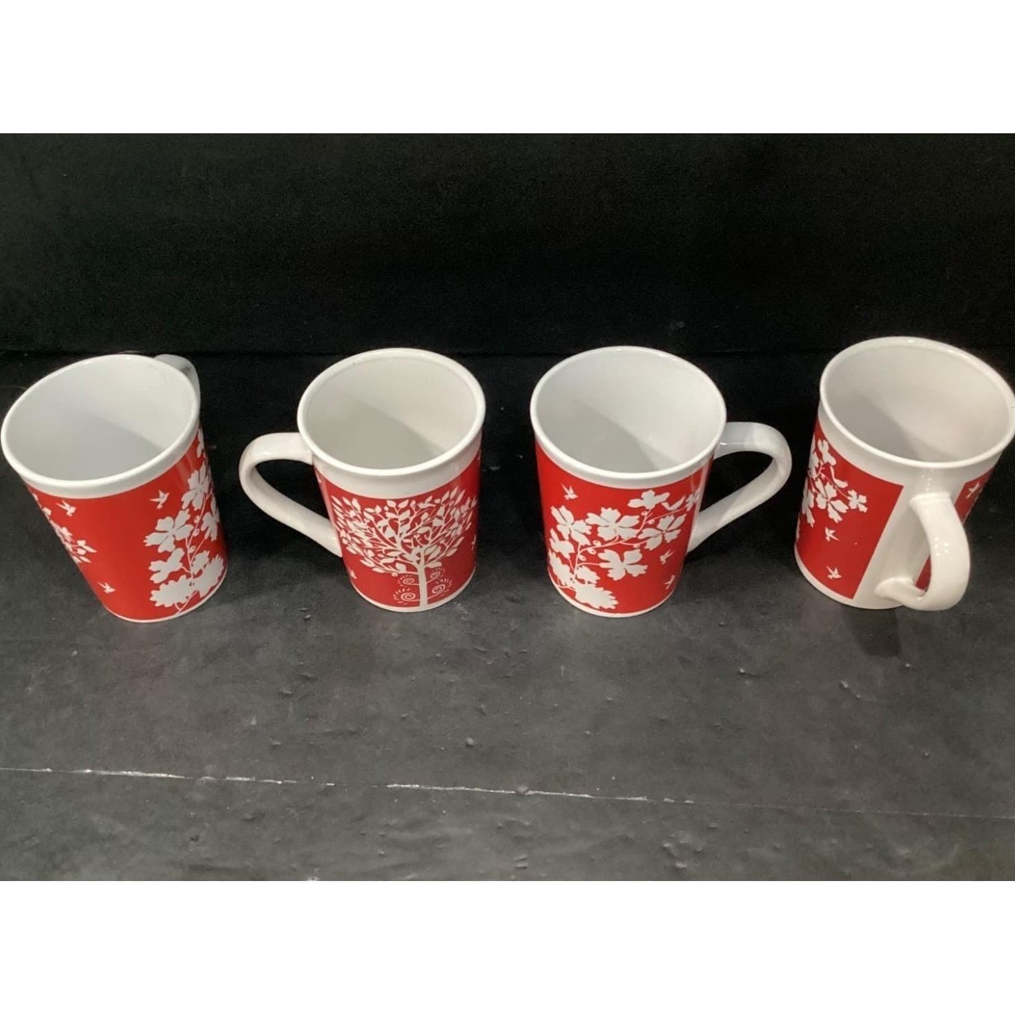 Royal Norfolk Tree Of Life Coffee Cups, Set of 4, Vintage Inspired Drinkware - Thumbnail 3
