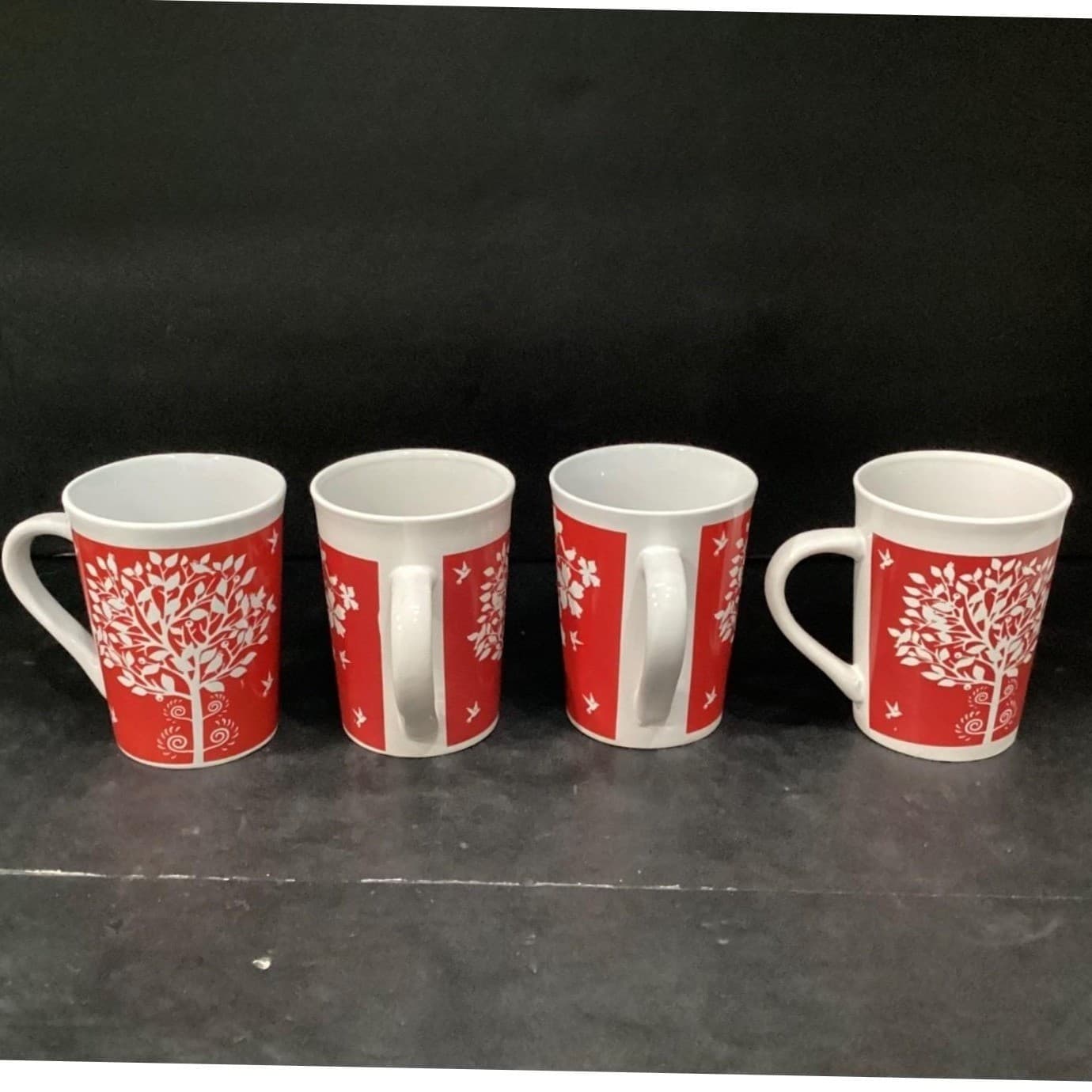 Royal Norfolk Tree Of Life Coffee Cups, Set of 4, Vintage Inspired Drinkware - Thumbnail 5