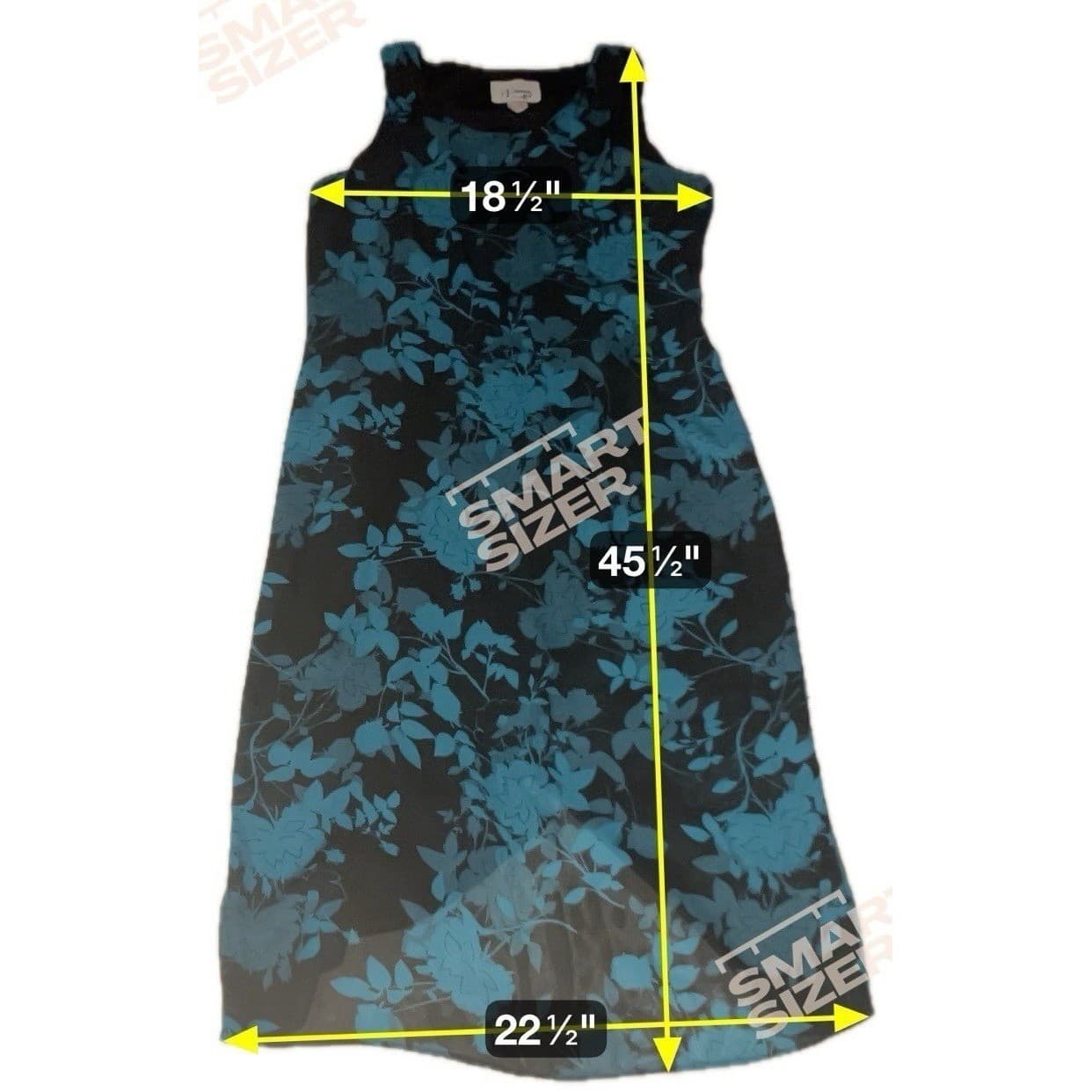 D.J. Summers Teal Floral Sleeveless Midi Sheath Dress, Black, Women's Size 10 - Thumbnail 2