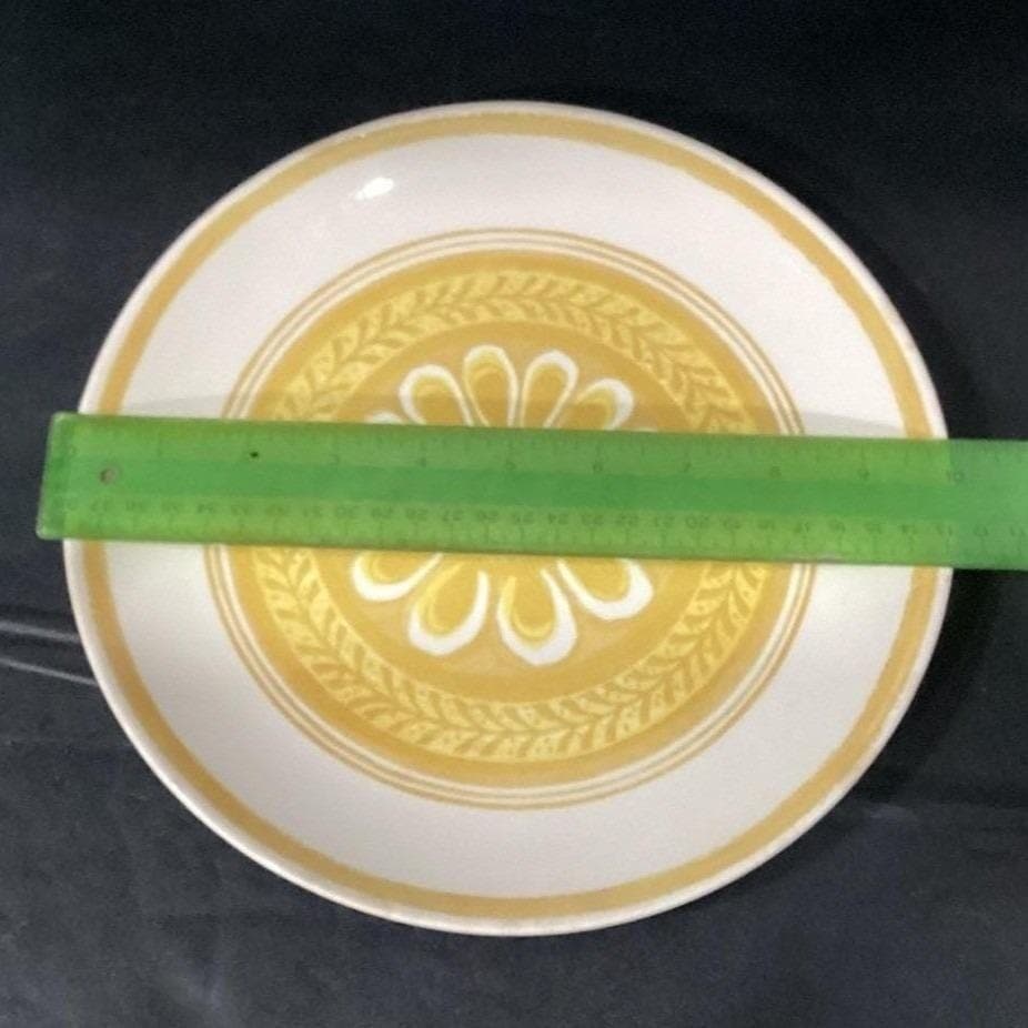 Royal China Cavalier Ironstone Casablanca Dinner Plate, Yellow Floral Medallion - Thumbnail 2