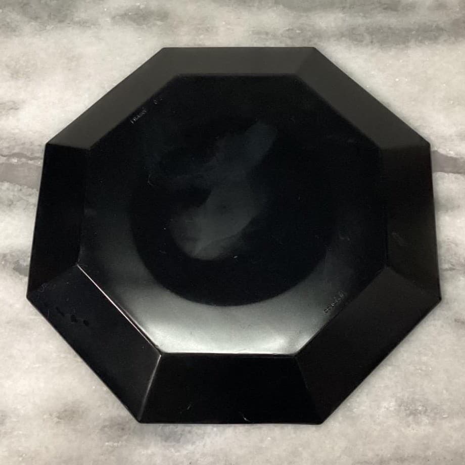 Arcoroc Octime Black Divided Dinner Plate, Vintage French Dinnerware, Tableware - Thumbnail 4
