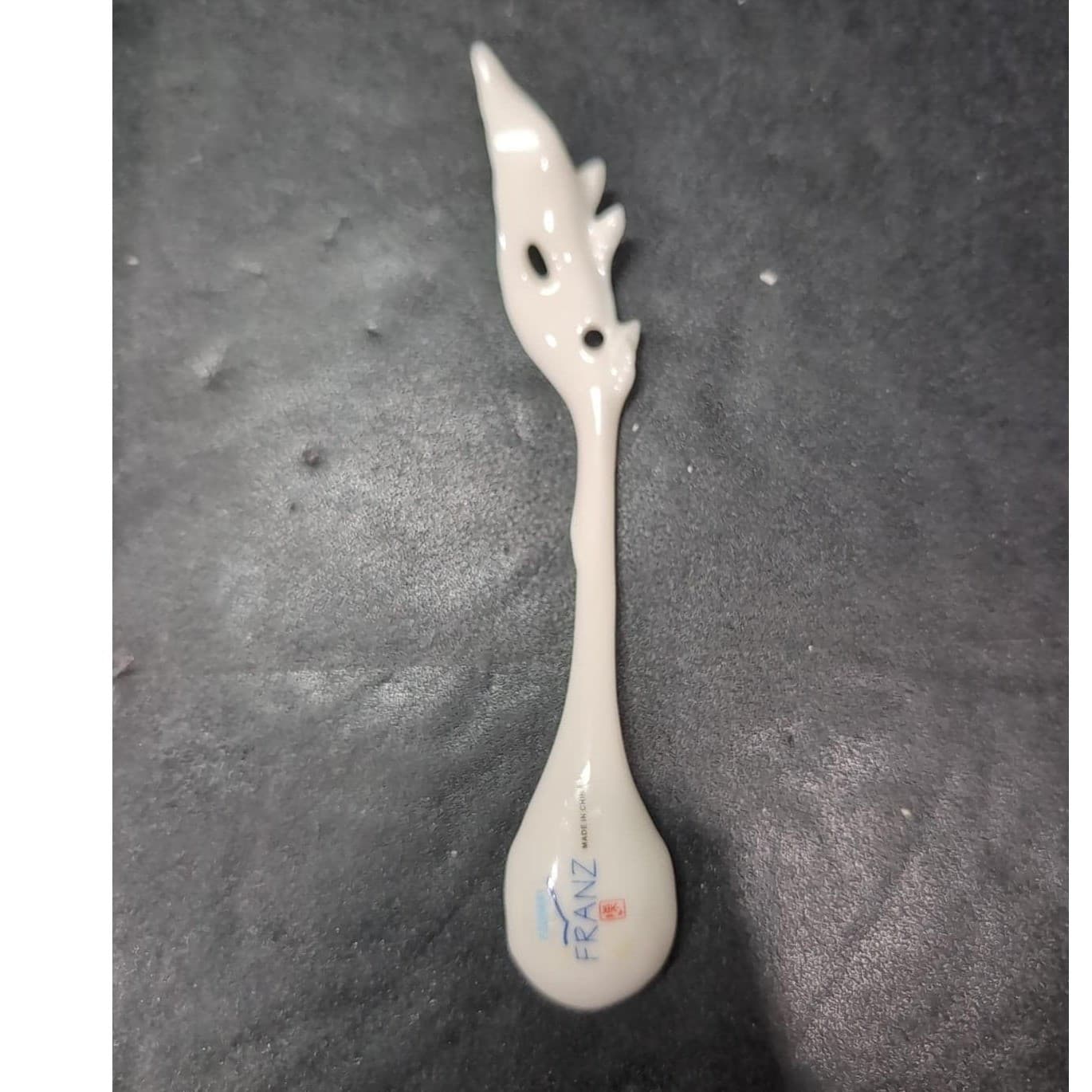 Franz Sculptured Porcelain Spoon FZ00481, Spring Freesia Design, Art Collectible - Thumbnail 4