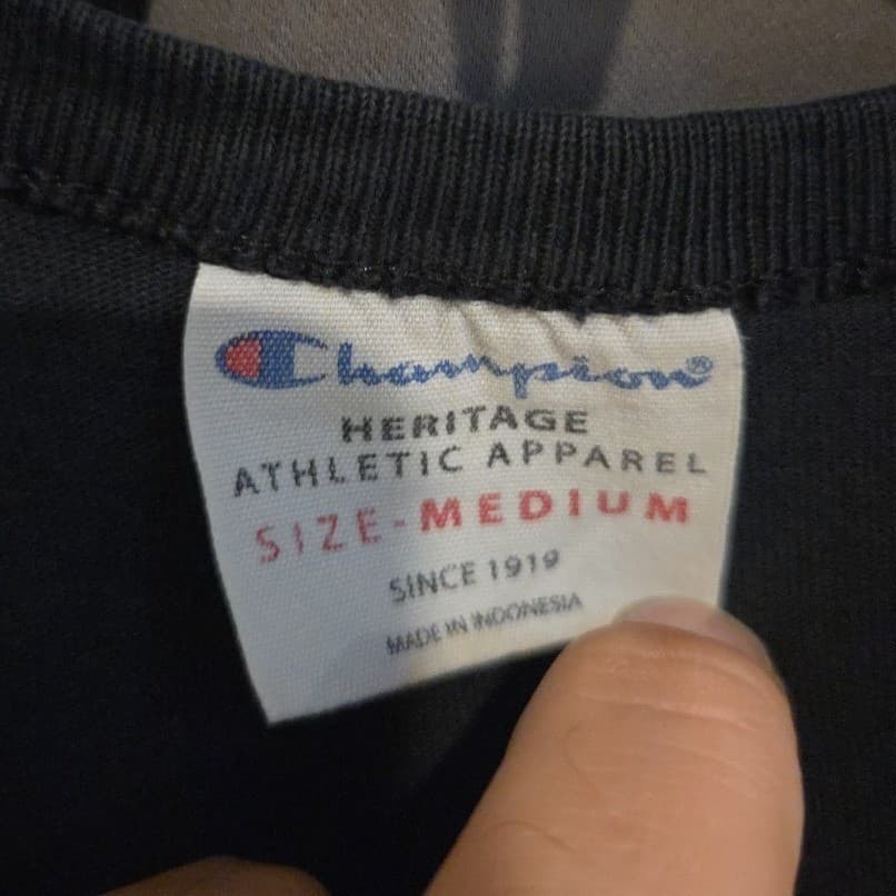 Champion Heritage All Over Print C Logo T-Shirt Black, Men's Medium Short Sleeve - Thumbnail 5