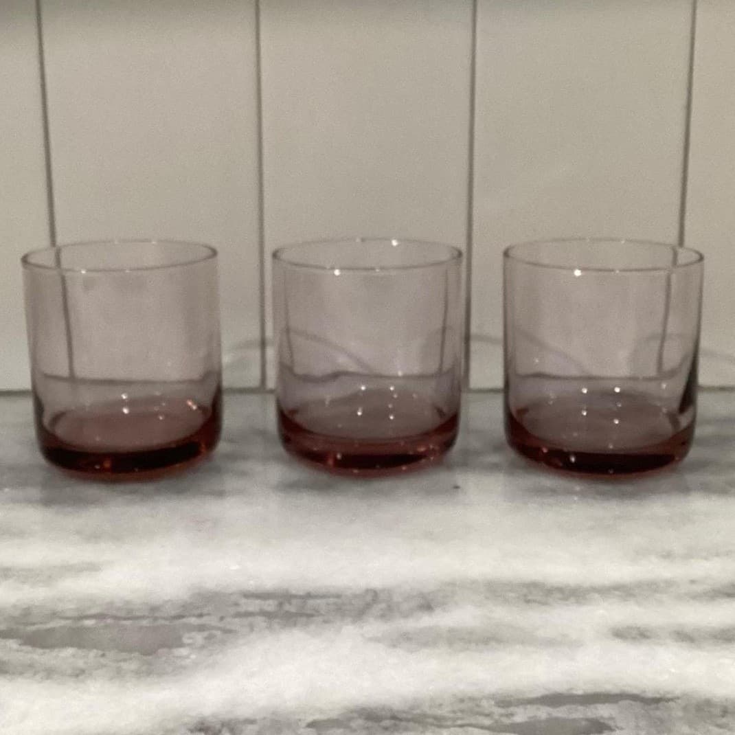 Libbey Pink Plum Lowball Tumblers, Set Of 3, Vintage Inspired Glasses, Drinkware - Thumbnail 10