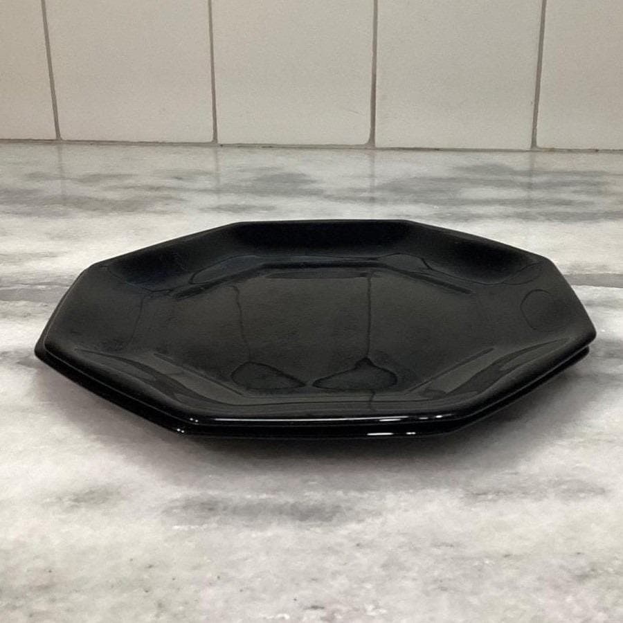 Arcopal Novoctime Black Salad Plates, Set of 2, Vintage Dinnerware, Tableware - Thumbnail 8