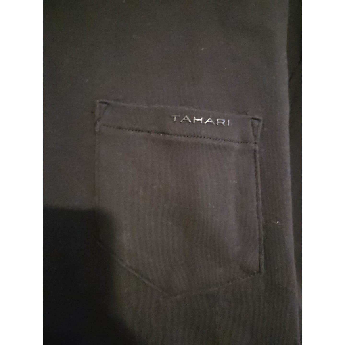 Tahari Black Short Sleeve Cotton Pique Polo Shirt, Men's Large, Chest Pocket - Thumbnail 6