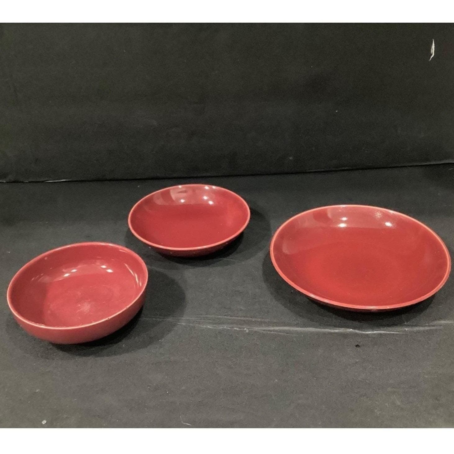 Universal Potteries "Ballerina" Burgundy Nesting Bowls, Set of 3, Red Dinnerware - Thumbnail 11