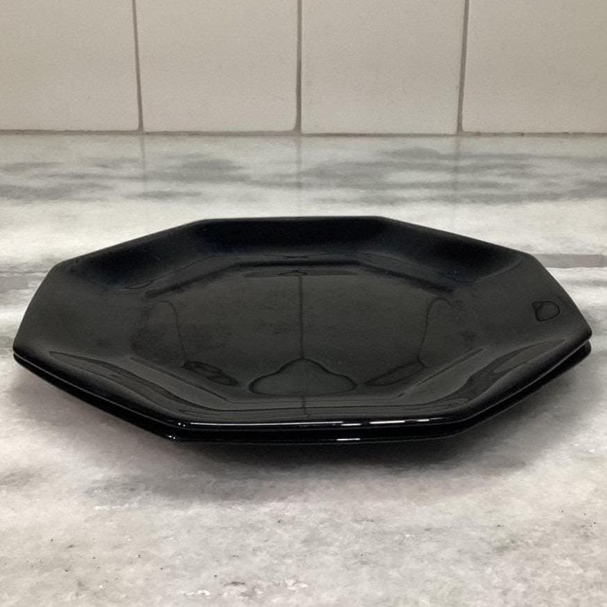 Arcopal Novoctime Black Salad Plates, Set of 2, Vintage Dinnerware, Tableware - Thumbnail 7