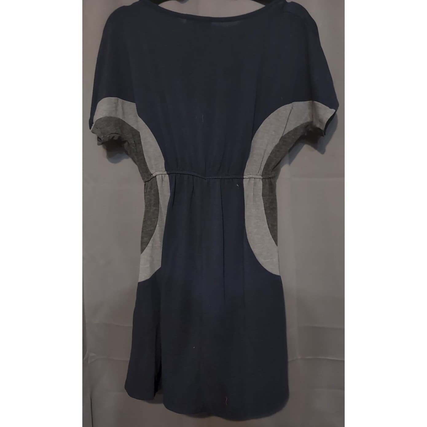 Delirious Los Angeles Navy Blue Colorblock Drawstring Knit Dress, Women's Large - Thumbnail 3