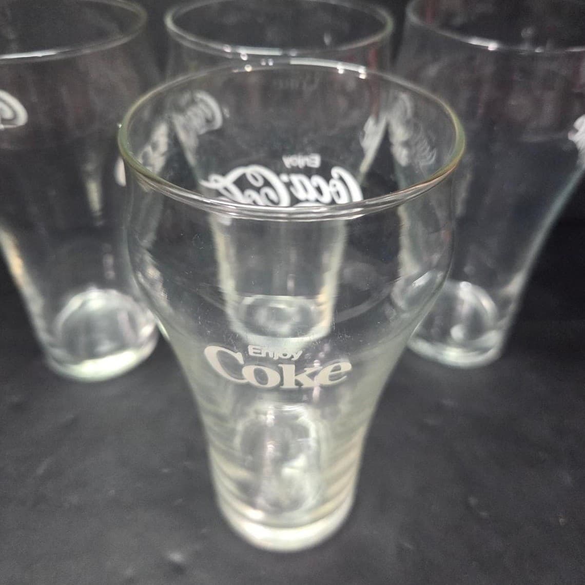 Classic Coca-Cola Enjoy Coke Glasses, Set Of 4, Vintage Glassware, Drinkware - Thumbnail 6
