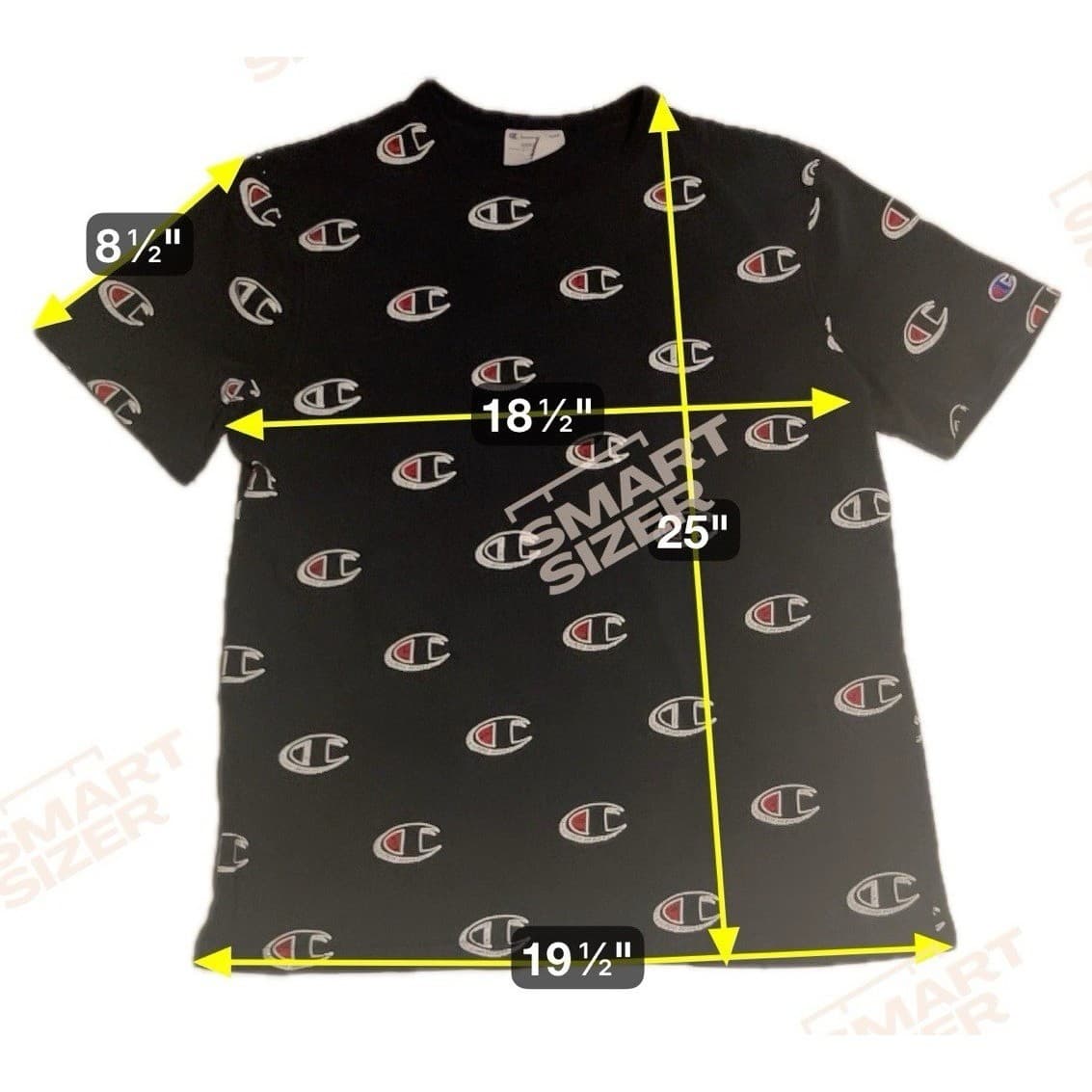 Champion Heritage All Over Print C Logo T-Shirt Black, Men's Medium Short Sleeve - Thumbnail 2