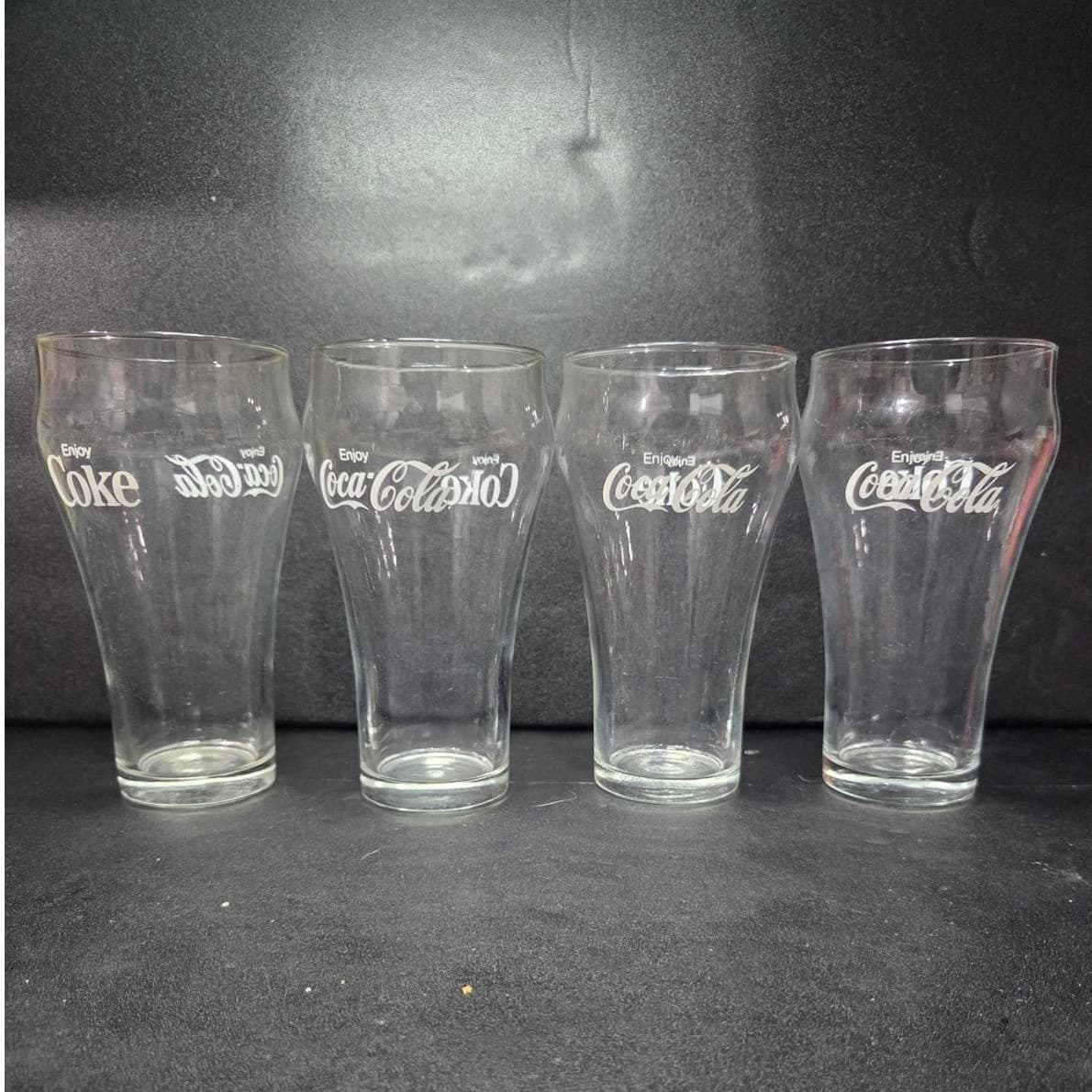 Classic Coca-Cola Enjoy Coke Glasses, Set Of 4, Vintage Glassware, Drinkware - Thumbnail 4