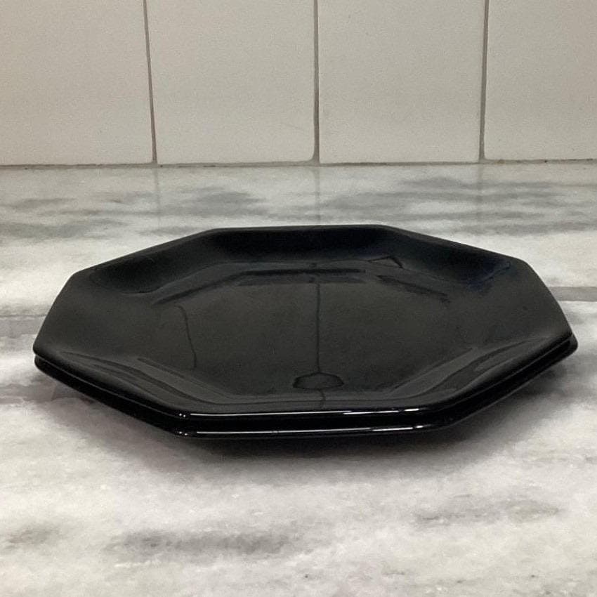 Arcopal Novoctime Black Salad Plates, Set of 2, Vintage Dinnerware, Tableware - Thumbnail 6