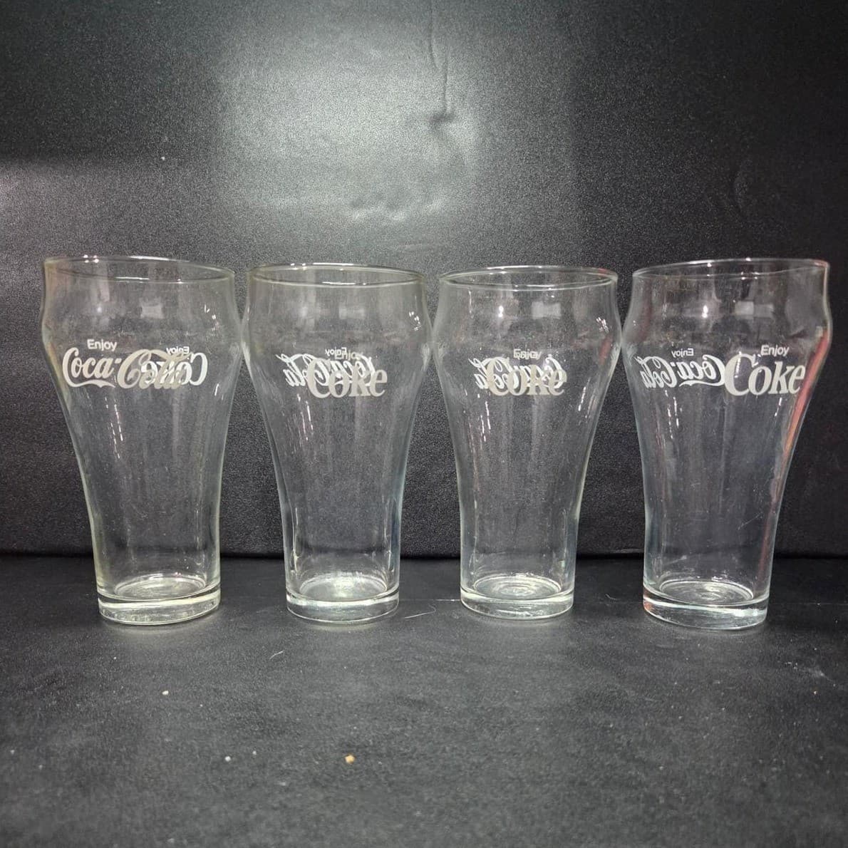 Classic Coca-Cola Enjoy Coke Glasses, Set Of 4, Vintage Glassware, Drinkware - Thumbnail 2