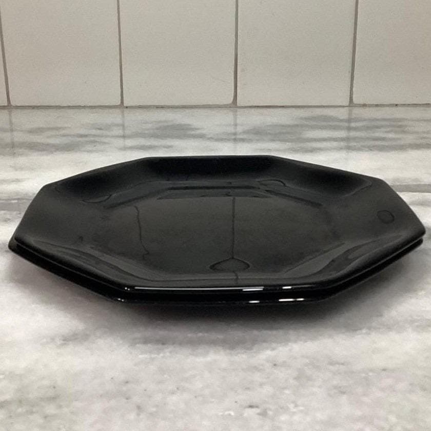 Arcopal Novoctime Black Salad Plates, Set of 2, Vintage Dinnerware, Tableware - Thumbnail 9