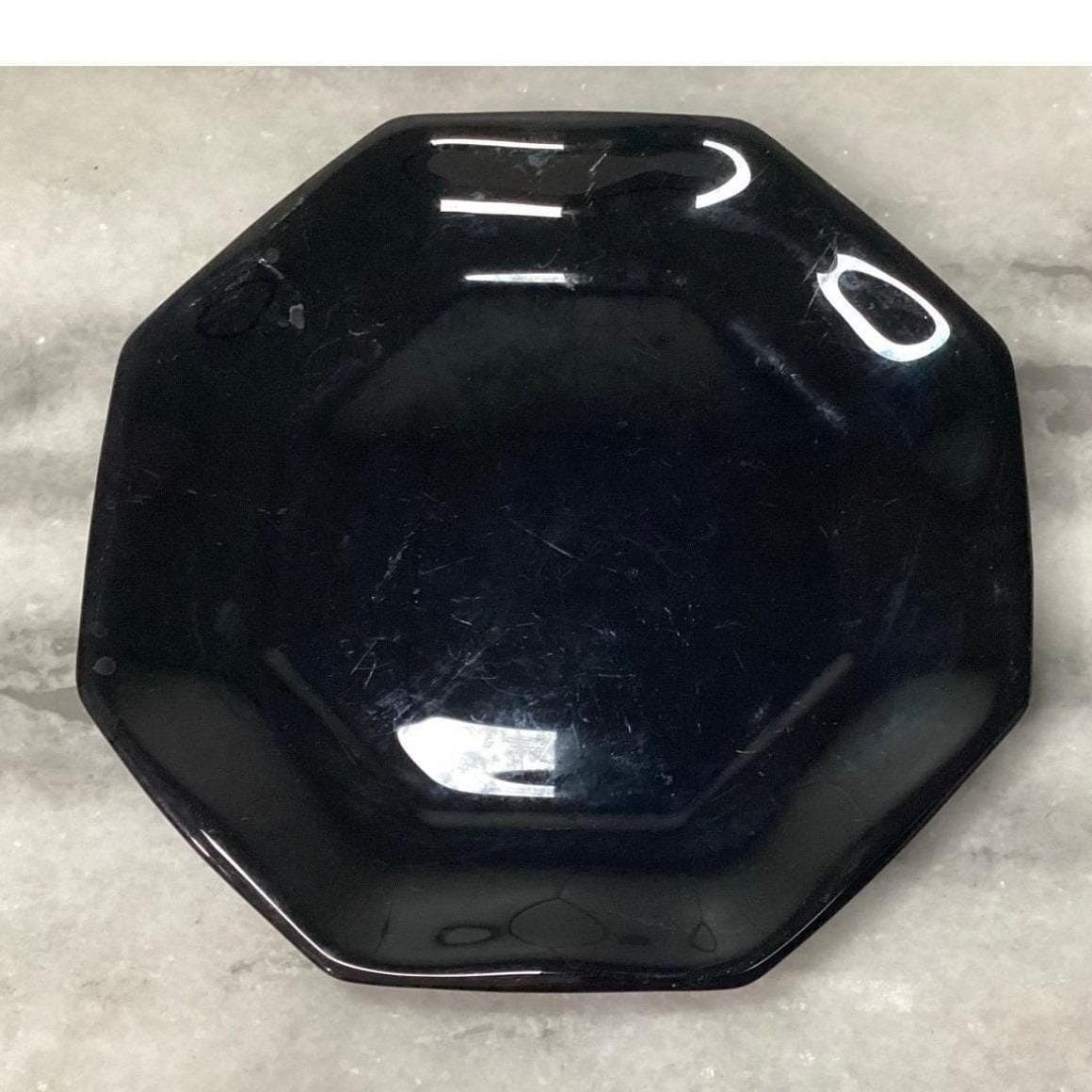 Arcopal Novoctime Black Salad Plates, Set of 2, Vintage Dinnerware, Tableware - Thumbnail 3