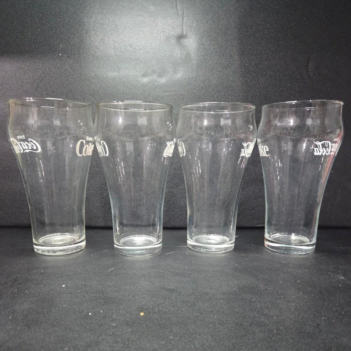 Classic Coca-Cola Enjoy Coke Glasses, Set Of 4, Vintage Glassware, Drinkware - Thumbnail 3