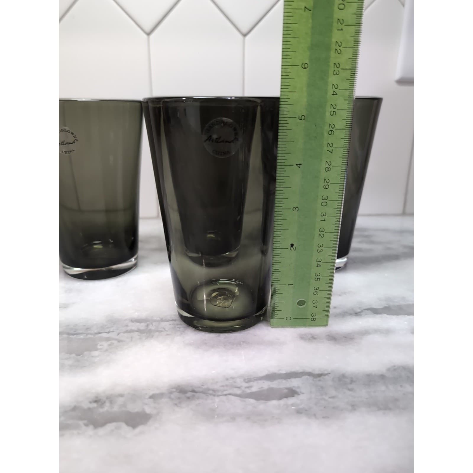 Artland Salute Smoke Highball Glasses, 17 oz Tumbler Glass, Set of 4, Drinkware - Thumbnail 8