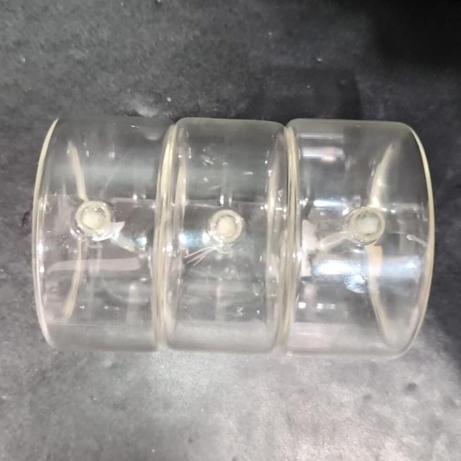 Firelight Glass 3" Round Oil Lamps, Set of 3, Vintage Candle Lights, Minimalist - Thumbnail 5