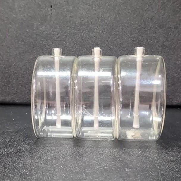 Firelight Glass 3" Round Oil Lamps, Set of 3, Vintage Candle Lights, Minimalist - Thumbnail 10