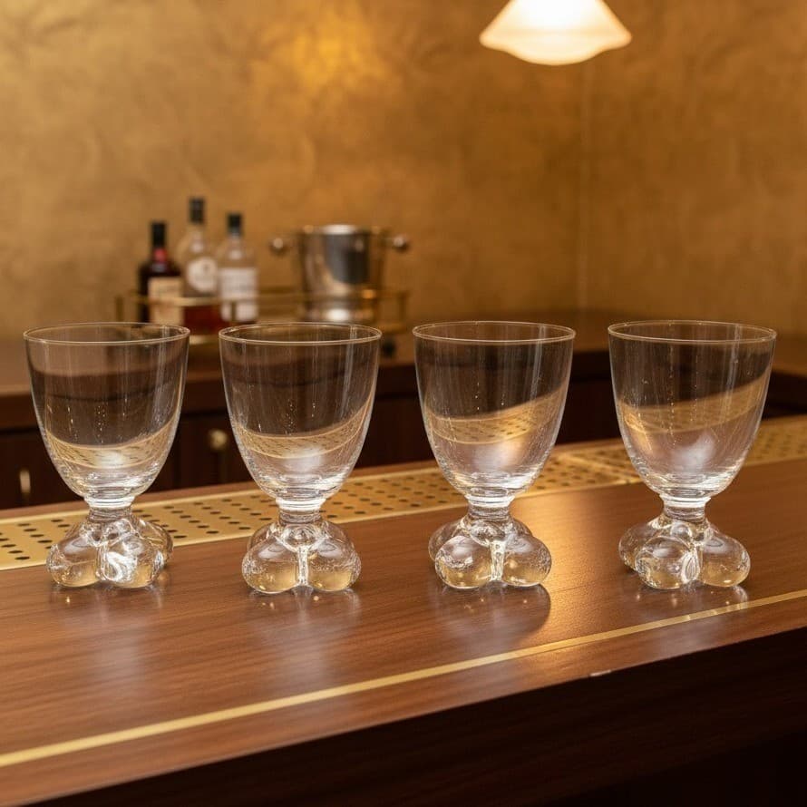 Tiffin Franciscan Du Jour Water Goblets, Set of 4, Vintage Replacement Barware