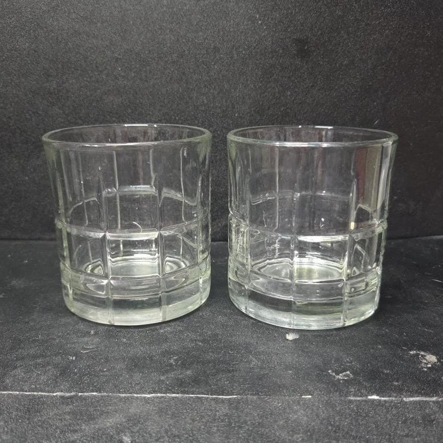 Anchor Hocking Clear Tartan Manchester Old Fashion, Set Of 2, Lowball Glasses - Thumbnail 4