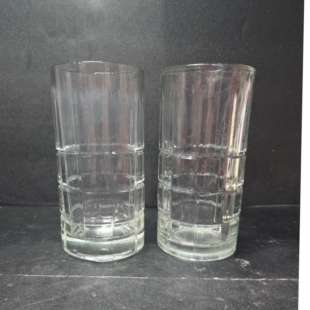 Anchor Hocking Tartan Manchester Clear Tumblers, Set Of 2, Vtg Cocktail Glasses - Thumbnail 4