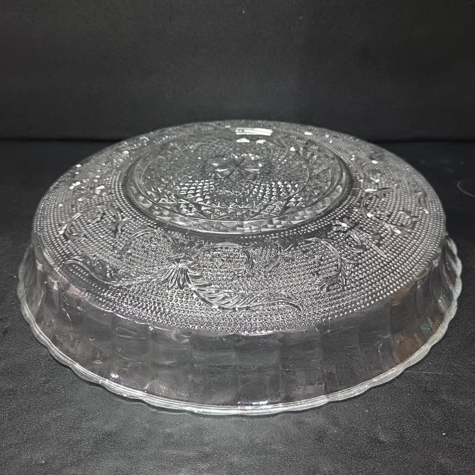 KIG Malaysia Clear Glass Serving Bowl, Vtg Trellis Pattern Replacement Tableware - Thumbnail 10
