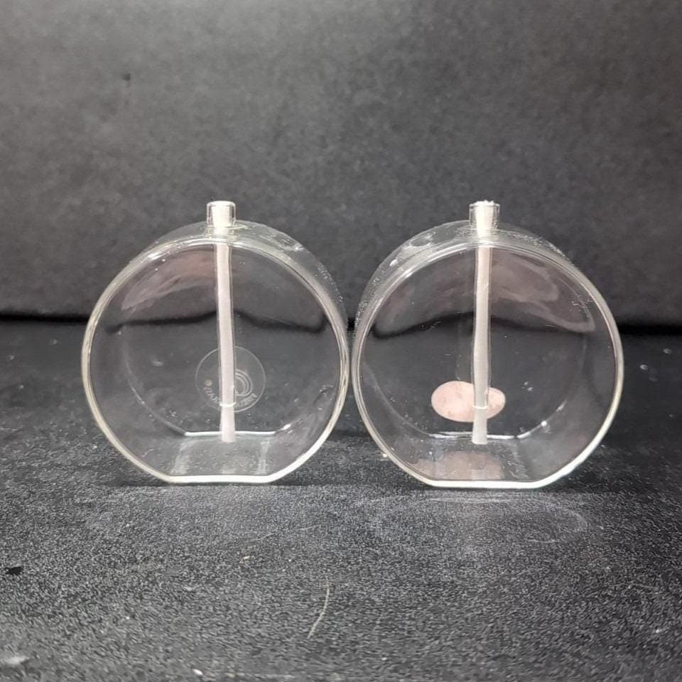 Firelight Glass 3" Round Oil Lamps, Set of 2, Vintage Candle Lights, Minimalist - Thumbnail 9