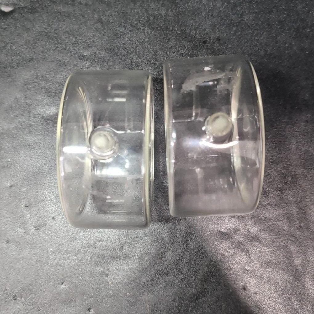 Firelight Glass 3" Round Oil Lamps, Set of 2, Vintage Candle Lights, Minimalist - Thumbnail 5