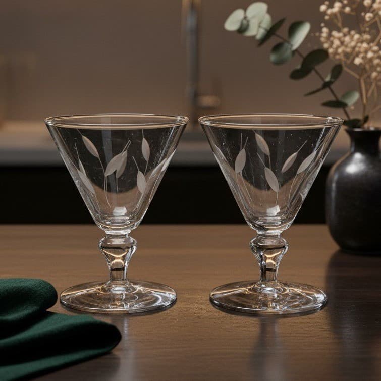 Libbey Simplicity Etched Liquor Glasses, Set of 2, Cocktail Drinkware, Barware