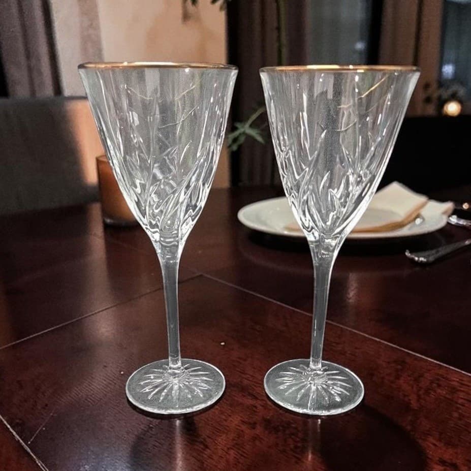 Cristal d'Arques Cassandra Wine Glasses, Set of 2, Vintage Crystal Stemware