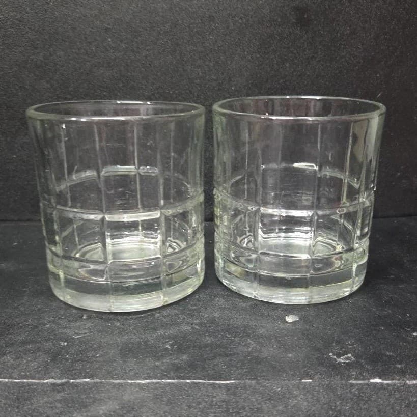 Anchor Hocking Clear Tartan Manchester Old Fashion, Set Of 2, Lowball Glasses - Thumbnail 2