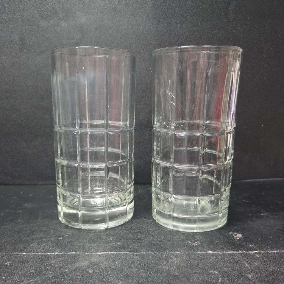 Anchor Hocking Tartan Manchester Clear Tumblers, Set Of 2, Vtg Cocktail Glasses - Thumbnail 5