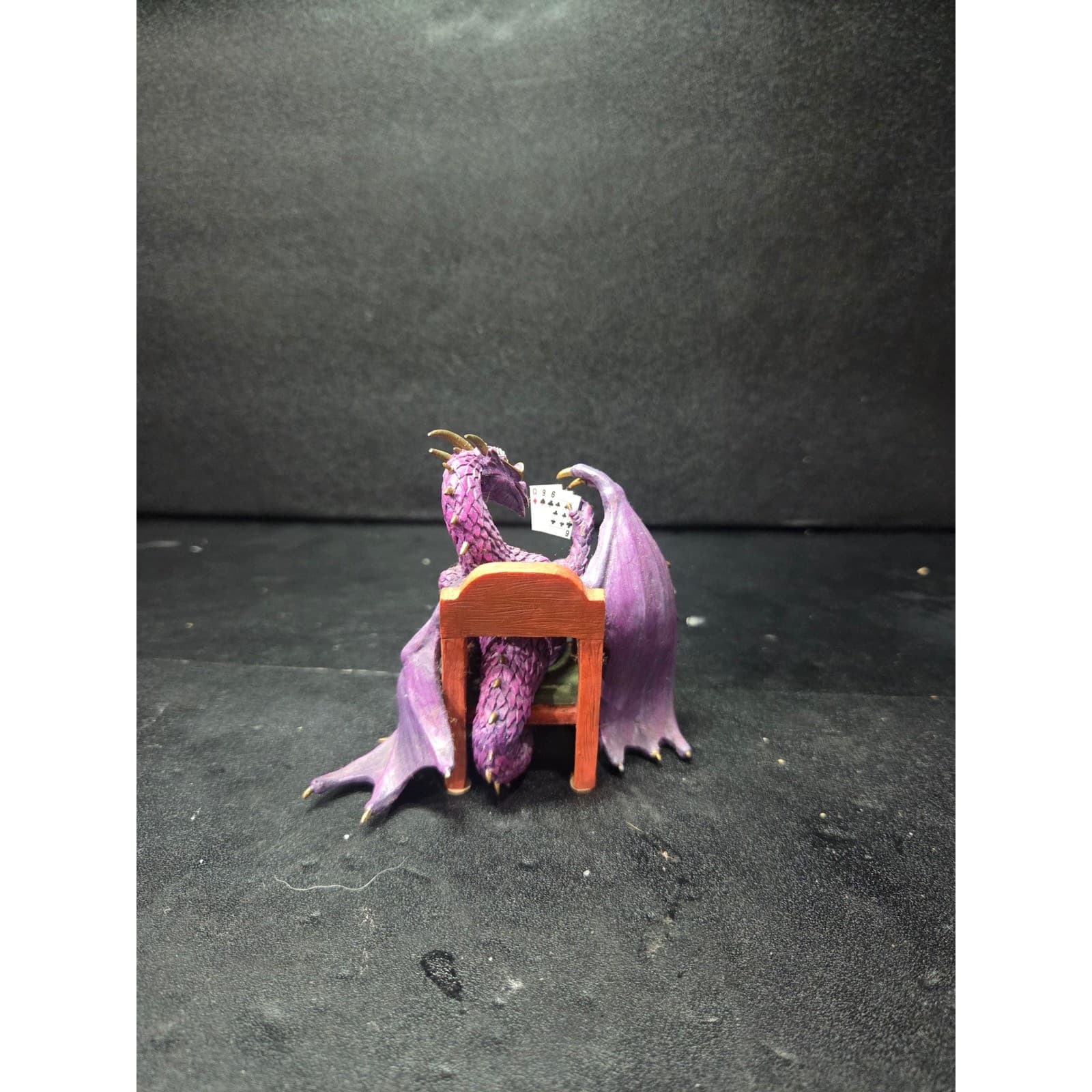 Hamilton Collection Poker Face Ace Dragon Figurine, Hold 'Em Or Fold 'Em Design - Thumbnail 4