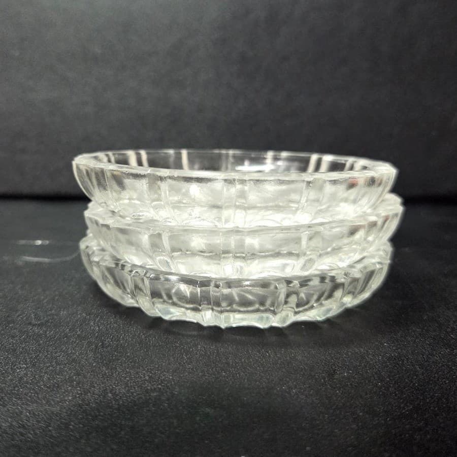 Pinwheel Crystal Glass Coasters, Set of 3, Vintage Star of David Tableware Decor - Thumbnail 6
