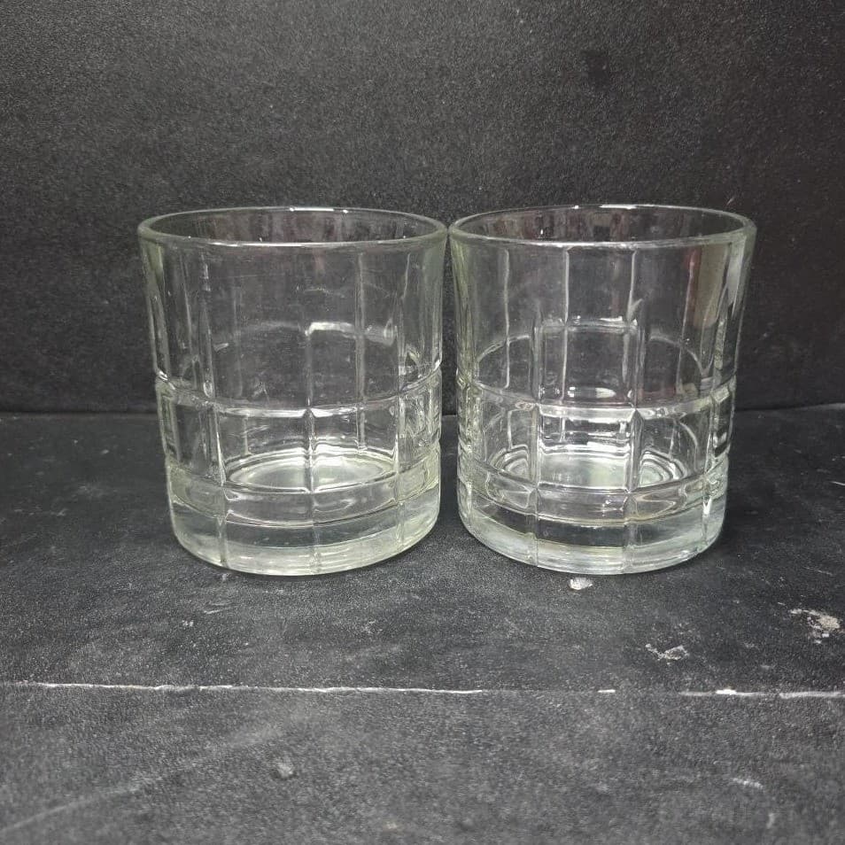 Anchor Hocking Clear Tartan Manchester Old Fashion, Set Of 2, Lowball Glasses - Thumbnail 3