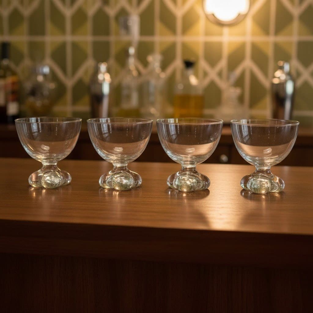 Tiffin Franciscan Du Jour Champagne Coupes, Set of 4, Vintage Sherbet Glasses
