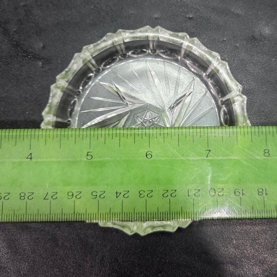 Pinwheel Crystal Glass Coasters, Set of 3, Vintage Star of David Tableware Decor - Thumbnail 4