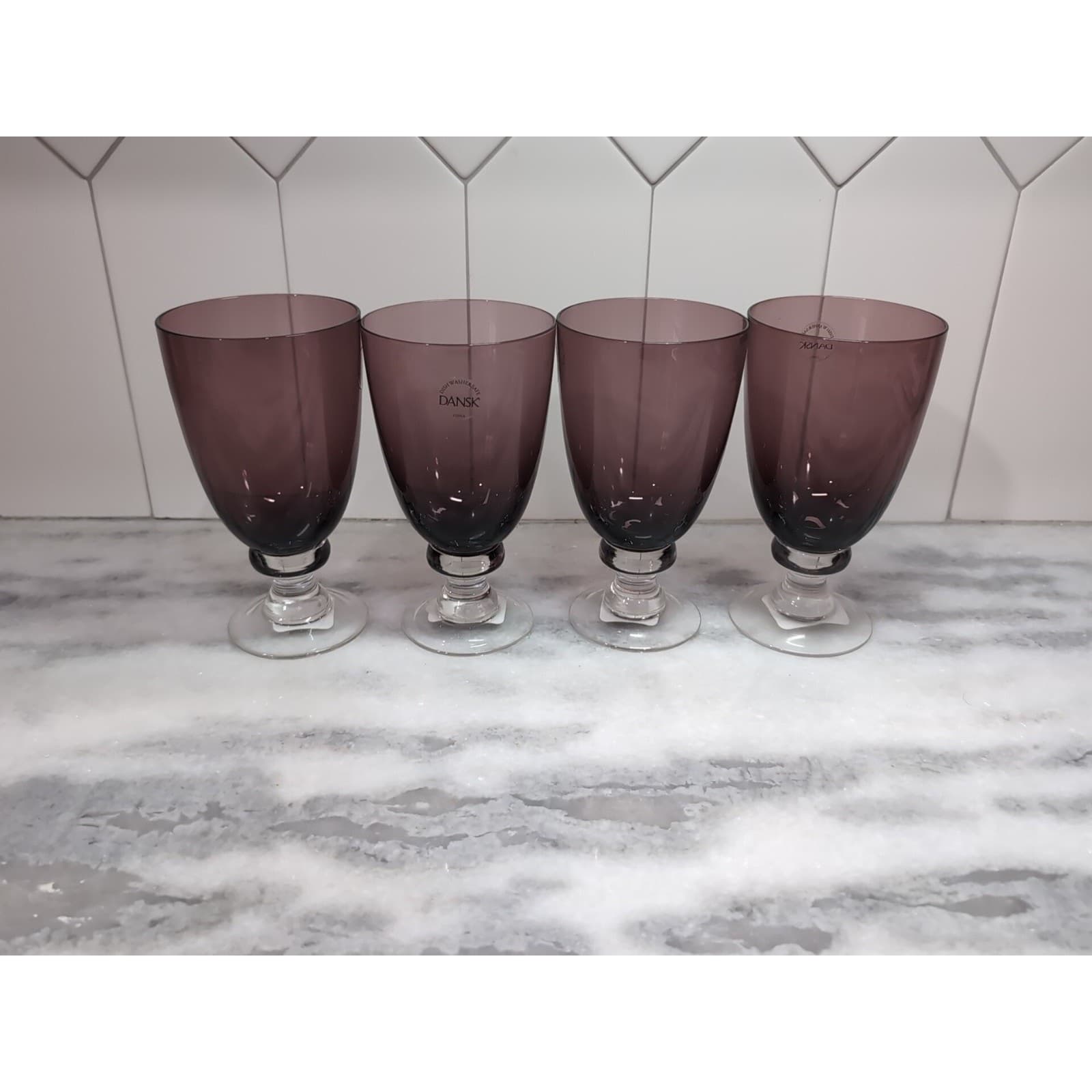 Dansk Crystal Madras Goblets Set, Amethyst Purple Iced Tea Glassware, Set of 4 - Thumbnail 4