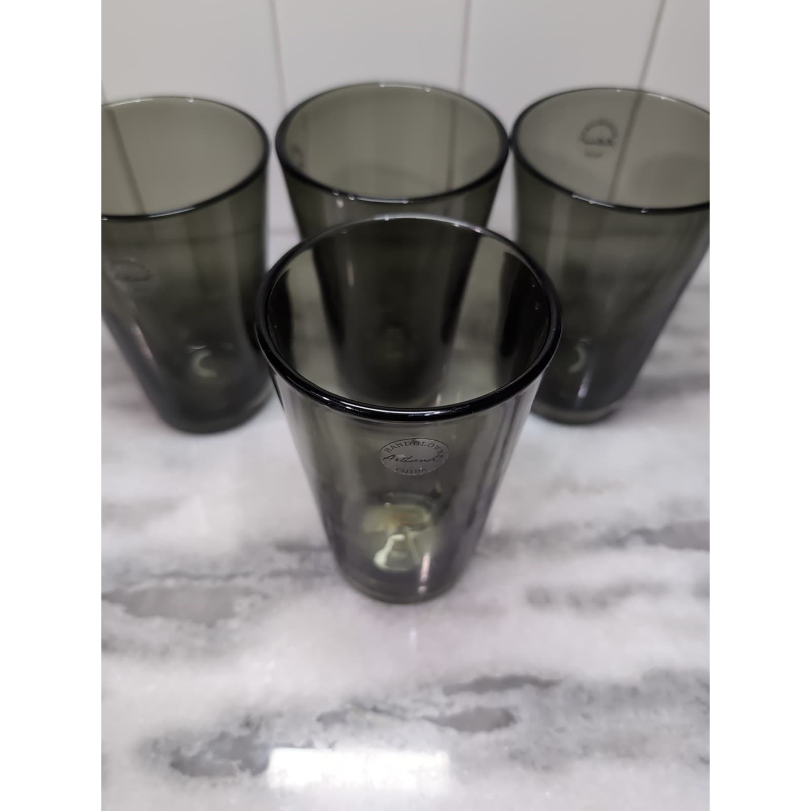 Artland Salute Smoke Highball Glasses, 17 oz Tumbler Glass, Set of 4, Drinkware - Thumbnail 5