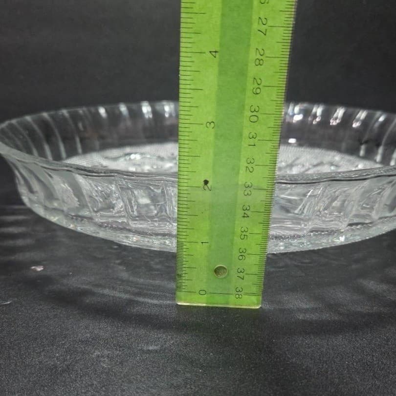 KIG Malaysia Clear Glass Serving Bowl, Vtg Trellis Pattern Replacement Tableware - Thumbnail 6